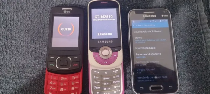 Combo com 3 celulares funcionando - LG + Samsung (retrô/coleção ou uso)