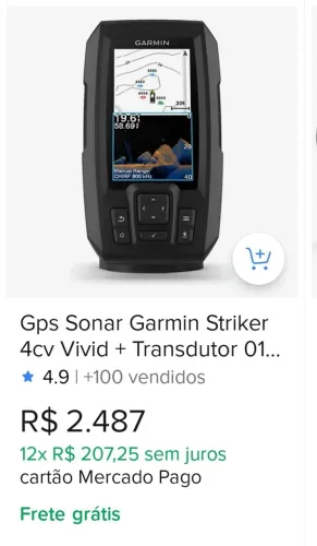 Sonar Garmin Striker 4cv vivid + transducer (Oportunidade)