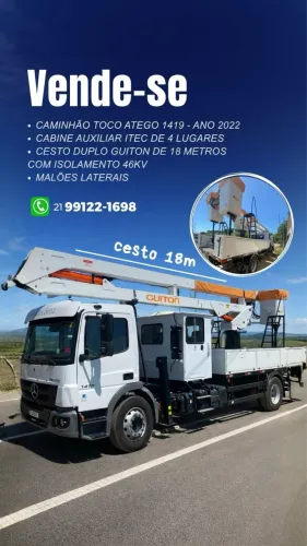 Cesto aéreo isolado de 18mts 
