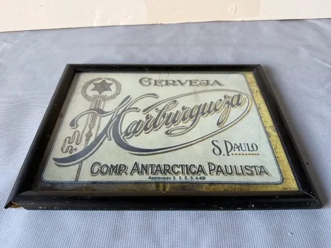 Quadro moldura com 27 x 35 tema HAMBURGUEZA Antártica