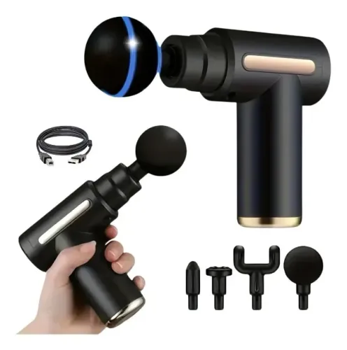 Massageador S/ Fio Gun Elétrica Profissional Muscular Portátil Fisioterapia Miofascial+ace