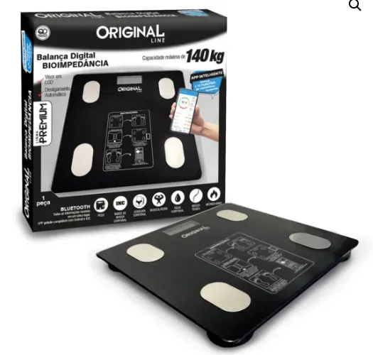 Balança De Bioimpedância Smart Profissional Inteligente 140kg IMC Bluetooth Com App