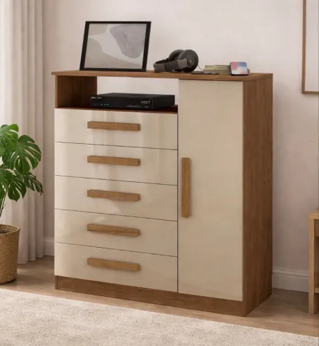 Comoda Vicenza 5 Gavetas + 1 porta ( sapateira ) em mega oferta!