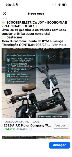 Moto elétrica JOY