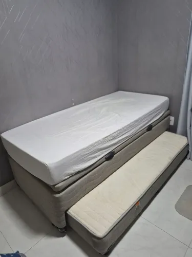 Cama box bau c cama auxilias e colchão 