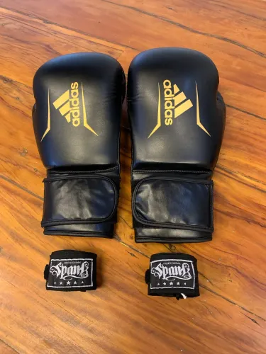 Luva de Boxe Adidas Speed 50 16oz + Strap Spank Profissional