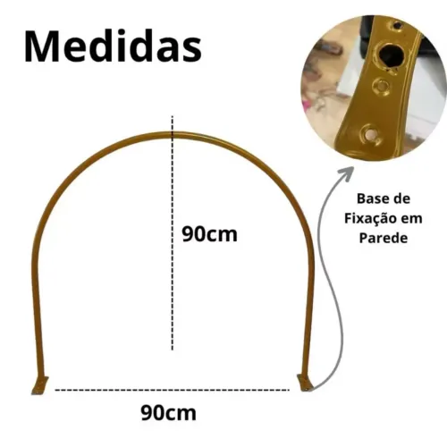 ARCO DE PROVADOR 90x90cm - Dourado
