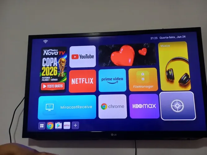Tv lg 43 polegadas com aparelho pra smart 