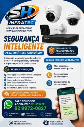 Instalação de Câmeras de Segurança | CFTV, Wi-Fi e Cabeadas | SH INFRATEC