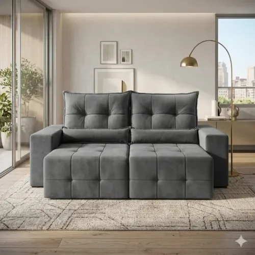 Sofá retratil e reclinavel confortavel em estoque