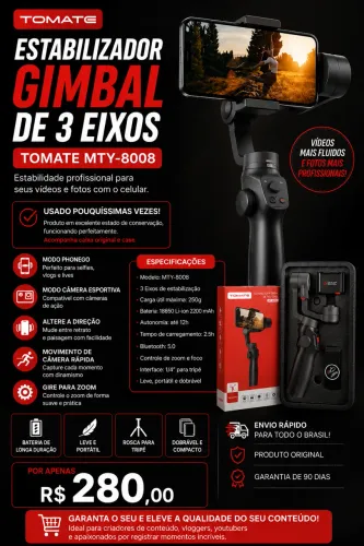 GIMBAL DE 3 EIXOS TOMATE MTY-8008