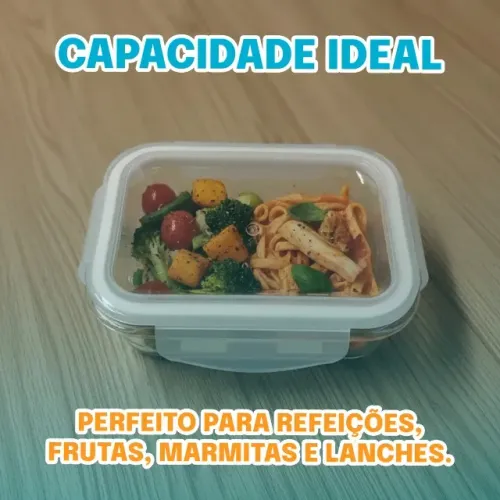 Pote Hermético Vidro 640ml Porta Mantimentos Forno Marmita