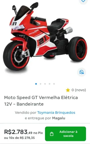 Moto elétrica infantil