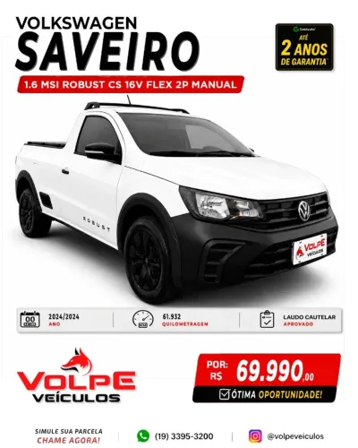 Volkswagen Saveiro Robust 1.6 Total Flex 16V 2024