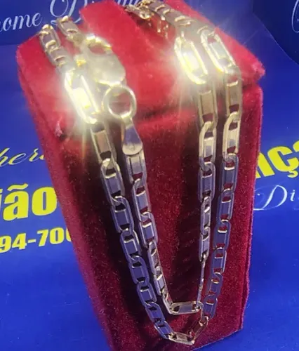 Gargantilha Piastrine Feminina 18 Kilates Peso 8.20 Gramas 3 mm