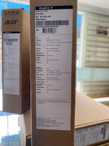 NOTEBOOK ACER AMD RYZEN 5 5500U 8GB DDR4 256GB NVME LINUX