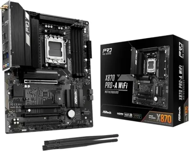 Placa-mãe X870 Asrock Pro-A WiFi ATX AM5 DDR5 8000+(OC) PCIe 5.0 Wi-Fi 7 [nova]