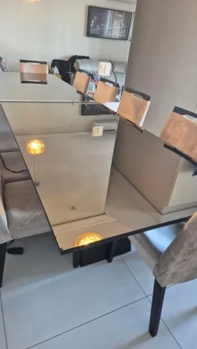 Mesa Retangular vidro Bronze