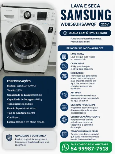 Lava e seca Samsung