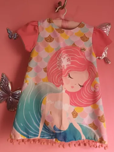 Vestido infantil sereia encantada 1 a 2 anos