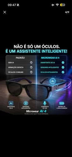 Óculos para gravação com tradução automática