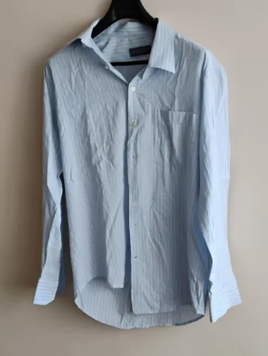 Camisa Social Masculina Azul Listrada n43 Empório Colombo