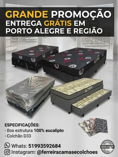 ?BARBADA GRAVATAÍ E REGIÃO BOX E COLCHÕES DIRETO DE FÁBRICA ATÉ 12X NOS CARTÕES