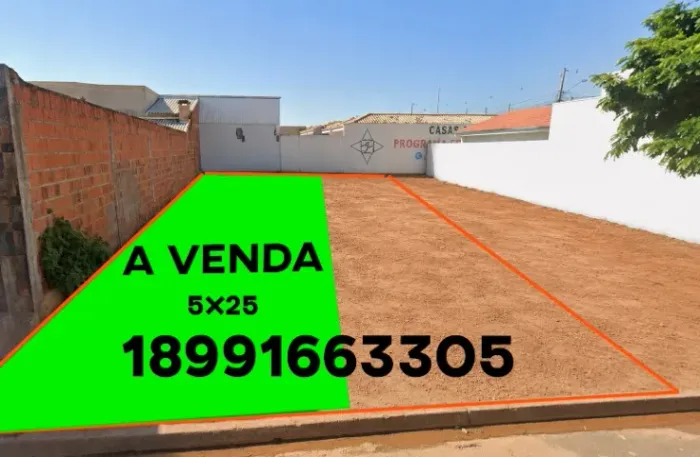 TERRENO 5x25 no Residencial Moimas -BIRIGUI SP