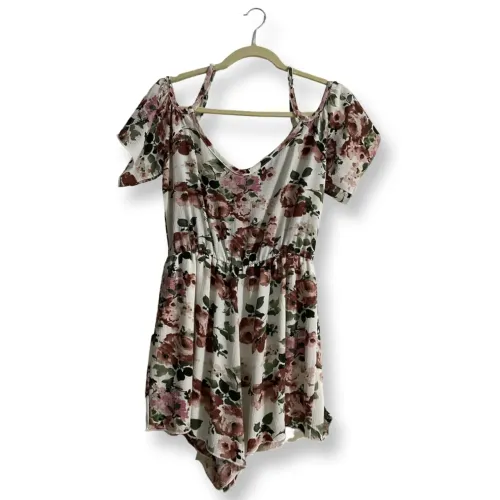 Macaquinho branco floral feminino