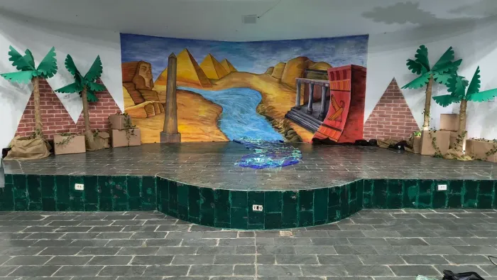 Painel tema Egito pintado a mão