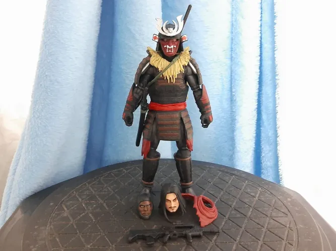 Figura de Ação GIJoe Classified Samurai BUDO kitbashing com corpo do Mergulhador (Loose)