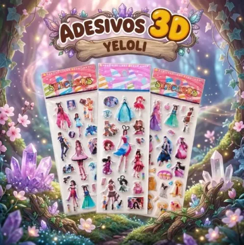 02 Cartelas De Adesivos 3d Yeloli Ye Luoli Bolha Alto Relevo