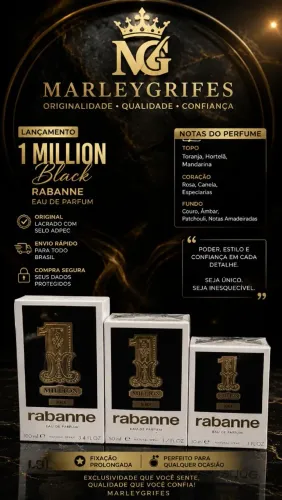 MILLION BLACK RABANE (Lançamento) 100ml