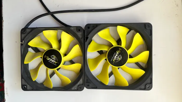 2 x Fan Akasa Viper Amarelo 120mm