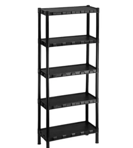 Estante Preta 5 Prateleira Multiuso Empilhável Modular Plástica