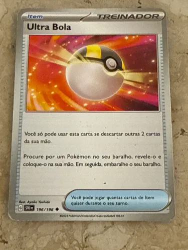 Carta Pokémon Ultra Bola 196/198 Escarlate E Violeta Tcg Pt