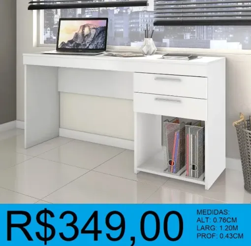 ESCRIVANINHA -  COM 2 GAVETAS - DISPONIVEL EM 3 CORES = RECEBA EM ATE 72H