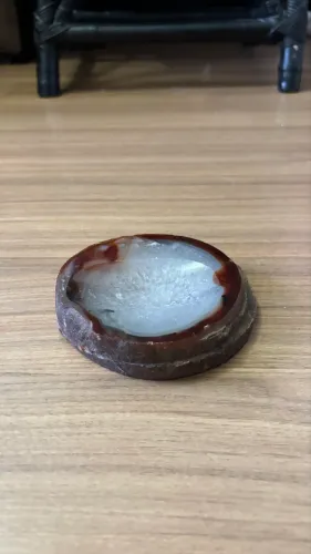 Peça Decorativa em Ágata Natural com Quartzo - Pedra Polida