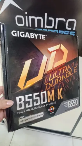 Placa Mãe Gigabyte B550m K Am4 4x Ddr4 2x M.2 Instalamos Loja Coimbra Computadores