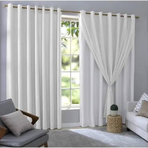 Cortina Corta Luz Blackout C/ Tecido Voal 2,80x2,60