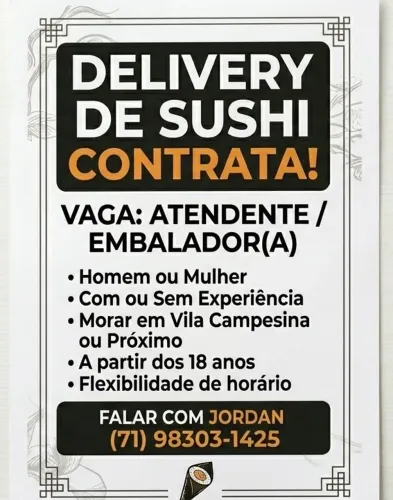 vaga de emprego Atendente/Embalador