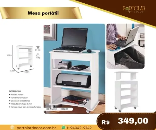 Mesa portátil, a pronta entrega