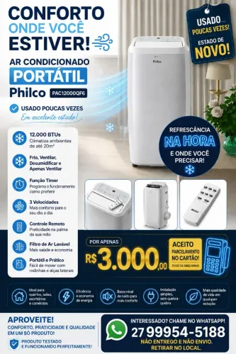 Ar-Condicionado Portátil Philco 12.000 BTUs