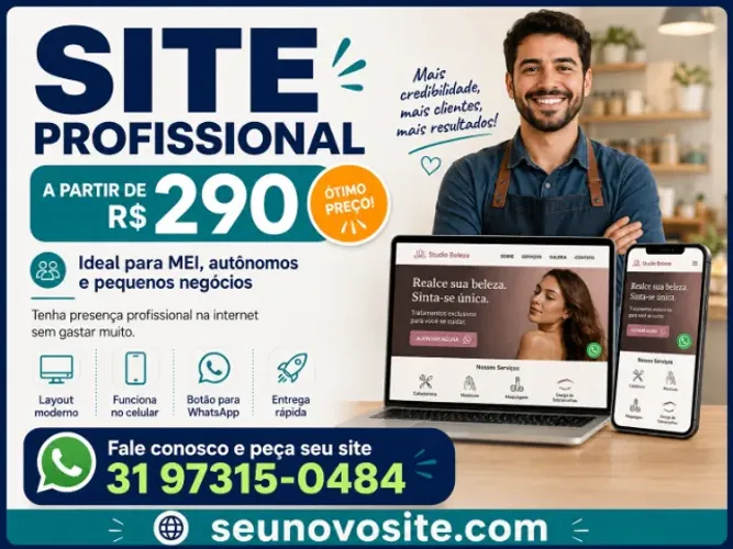 Site Profissional Barato a partir de R$ 290