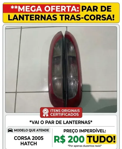 VENDO LANTERNAS TRASEIRAS CORSA 2005
