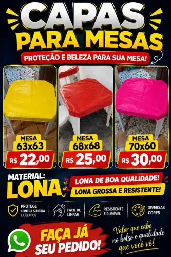 Capas para Mesas de  bares  e lanchonete fazemos entrega a partir de 10 un