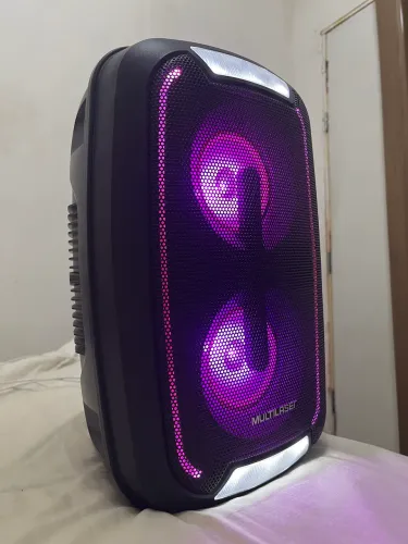 CAIXA DE SOM MULTILASER COM LEDS FRONTAIS E E INTERIOR 200W RMS