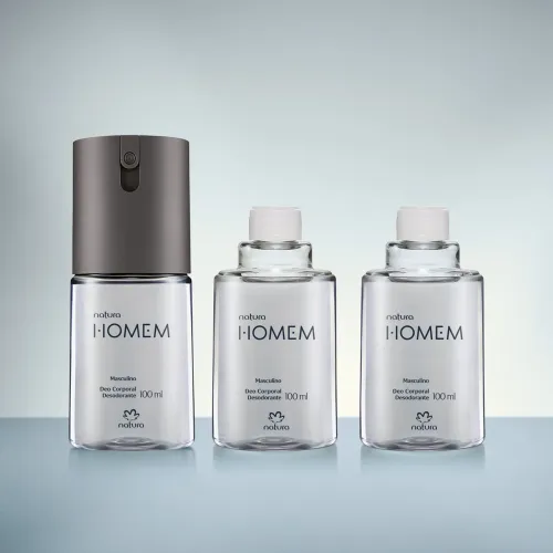 Kit Natura Homem Desodorante Corporal - 01 spray + 02 refis