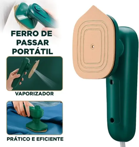 Mini Ferro de Passar Roupa Portátil a Vapor Úmido com Borrifador LEVE