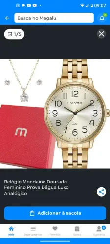 Kit relógio Mondaine femenino dourado original